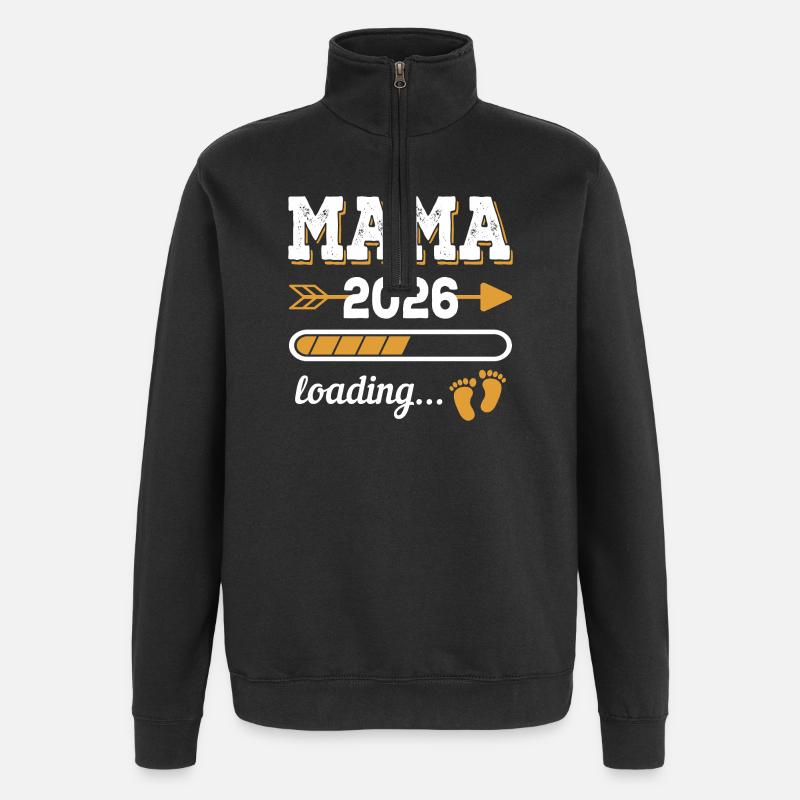 Mama 2026 Loading Zukünftige Mutter Geschenk - Quarter-Zip-Sweatshirt - Schwarz