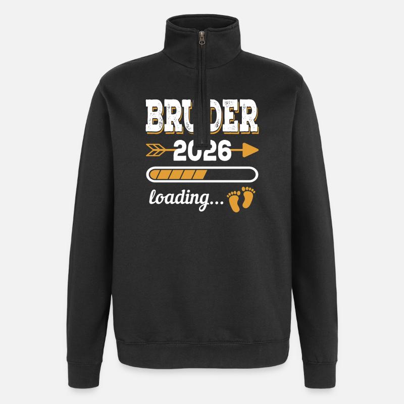 Brother 2026 Loading Siblings-to-be Gift - Quarter-Zip Sweatshirt - black