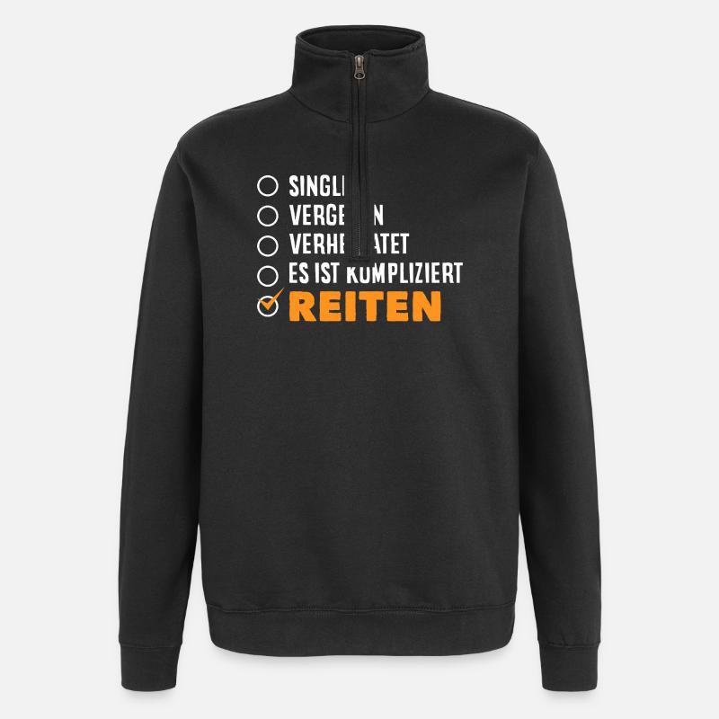 Pferdemädchen Reiten Ponyfans Reiter - Quarter-Zip-Sweatshirt - Schwarz