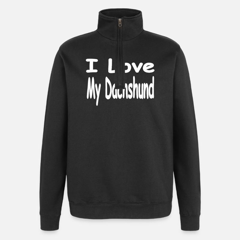 Dackel - Quarter-Zip-Sweatshirt - Schwarz