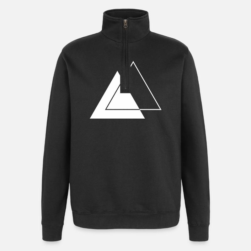 Conception géométrique des traïangles - Sweat à zip 1/4 - noir