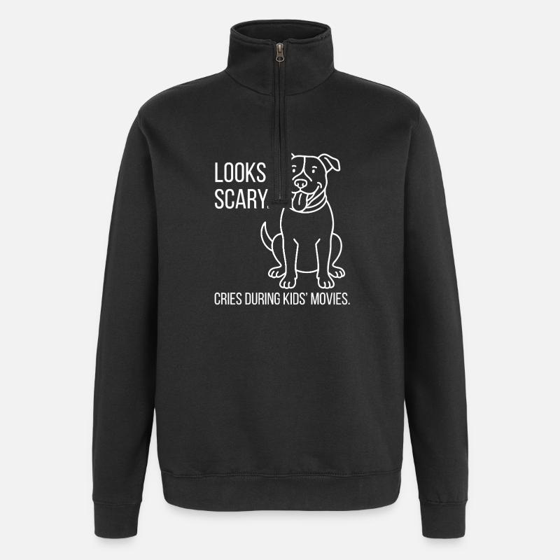 Pitbull Power - Strong, Faithful, Misunderstood - Quarter-Zip Sweatshirt - black