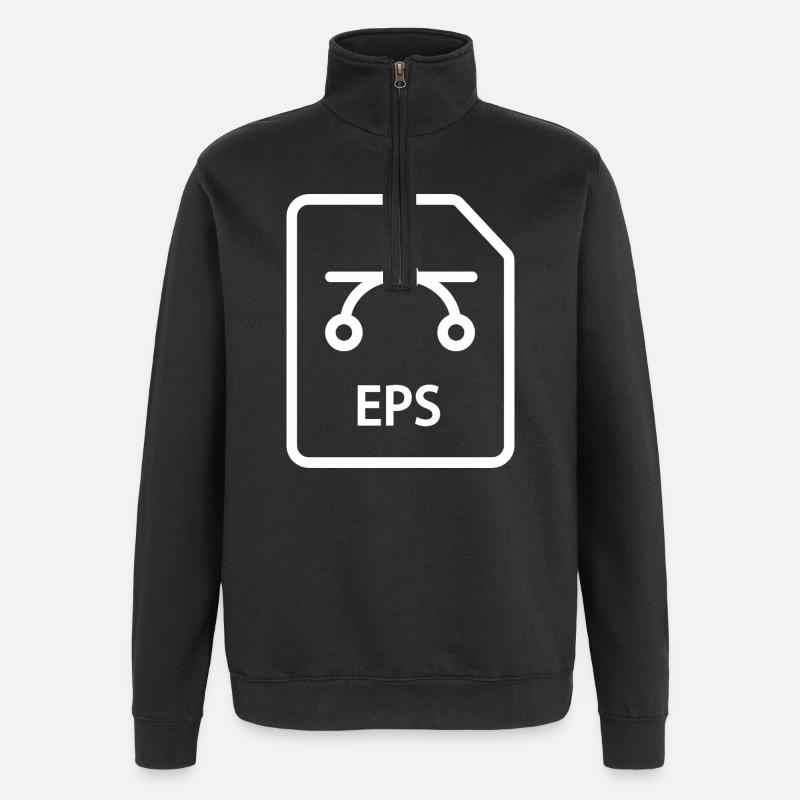 EPS-Datei - Quarter-Zip-Sweatshirt - Schwarz