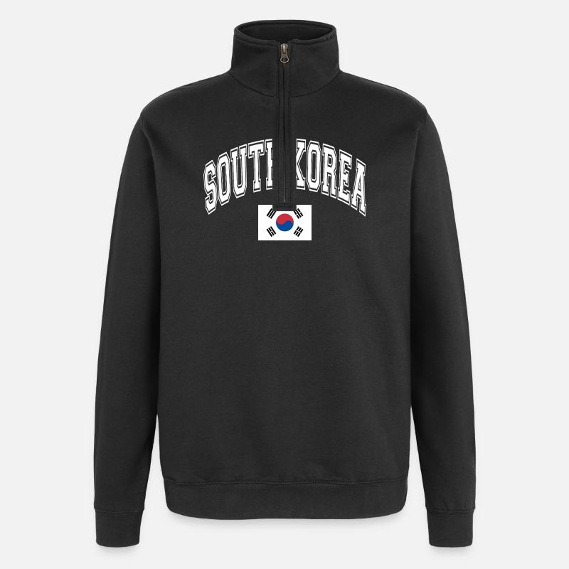Corée du Sud - Sweat à zip 1/4 - noir