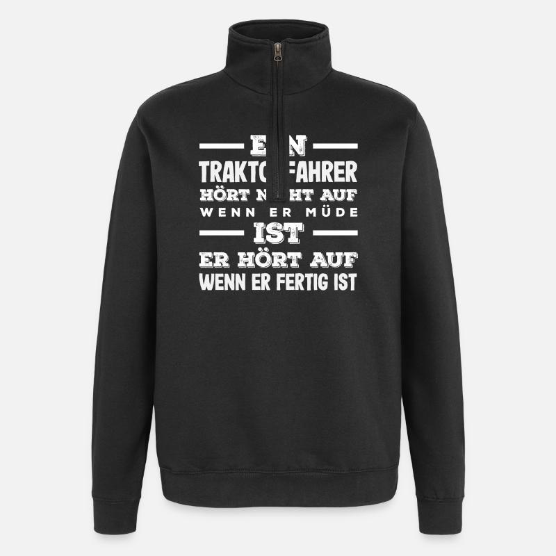 Funny Tractor Driver Gift - Quarter-Zip Sweatshirt - black
