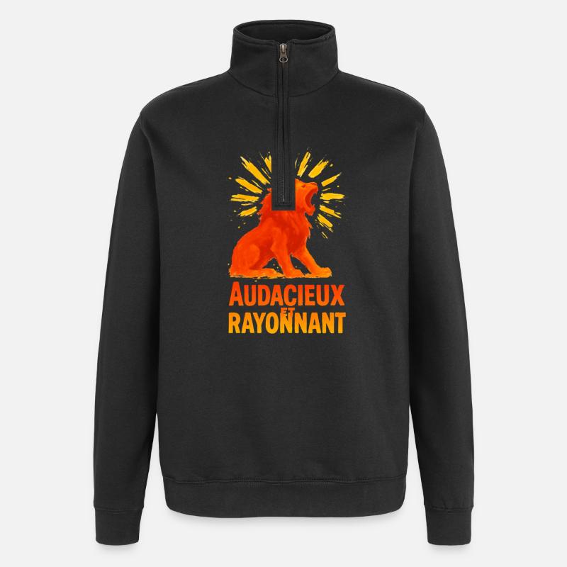 Sternzeichen Löwe - Astrologie - Quarter-Zip-Sweatshirt - Schwarz