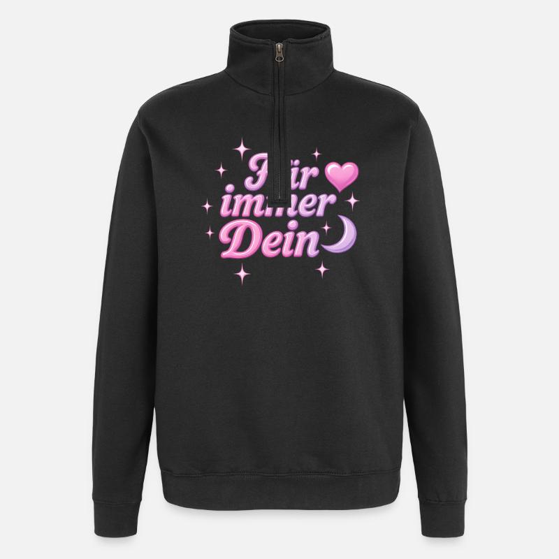 für immer dein / y2k design - Quarter-Zip-Sweatshirt - Schwarz