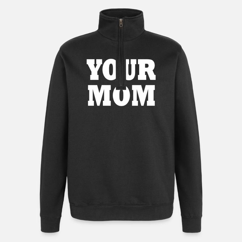 votre maman - Sweat à zip 1/4 - noir