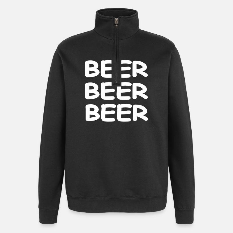 Bière - Sweat à zip 1/4 - noir