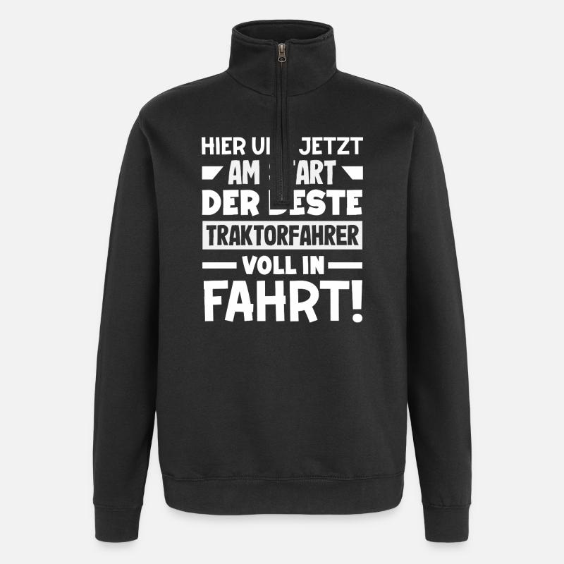 Der beste Traktorfahrer - Quarter-Zip-Sweatshirt - Schwarz