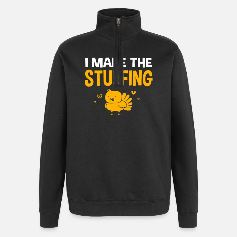 Thanksgiving Gender Reveal Werdende Mutter - Quarter-Zip-Sweatshirt - Schwarz