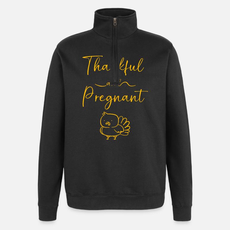 Thanksgiving Gender Reveal Werdende Mutter - Quarter-Zip-Sweatshirt - Schwarz