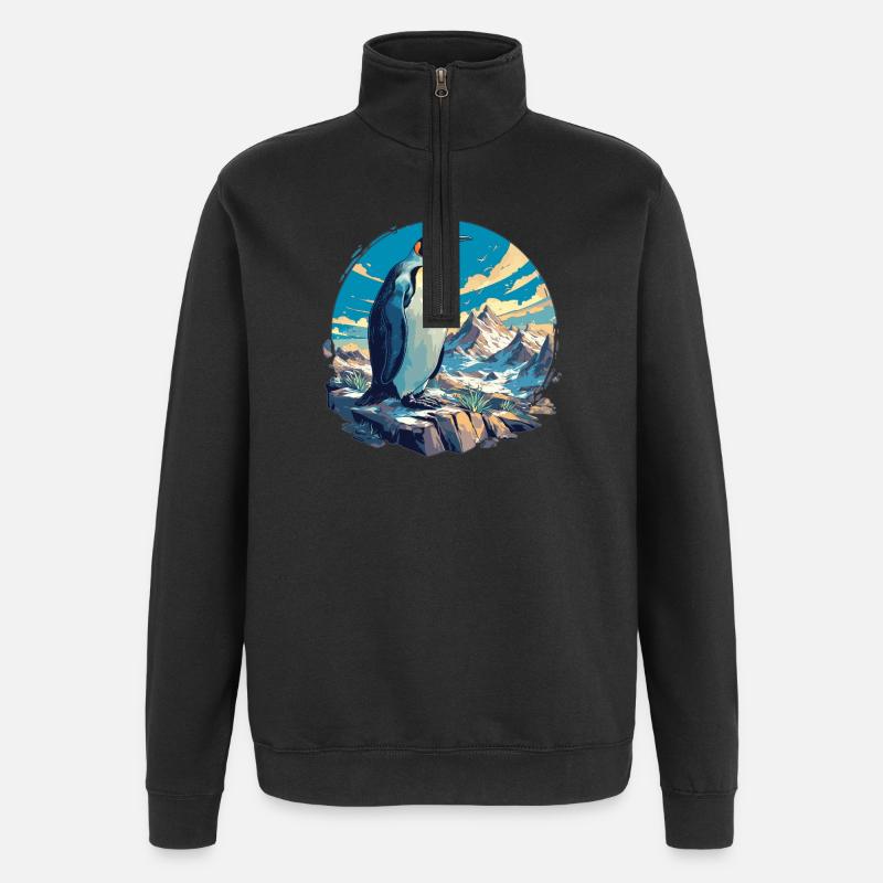 Pinguine Pinguin - Quarter-Zip-Sweatshirt - Schwarz