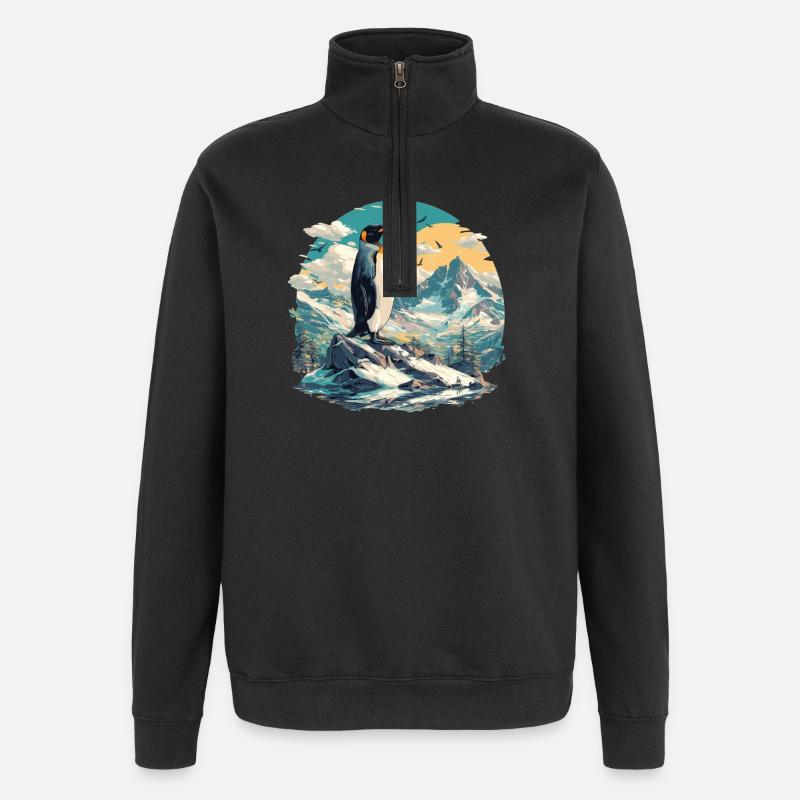 Pinguine Pinguin - Quarter-Zip-Sweatshirt - Schwarz