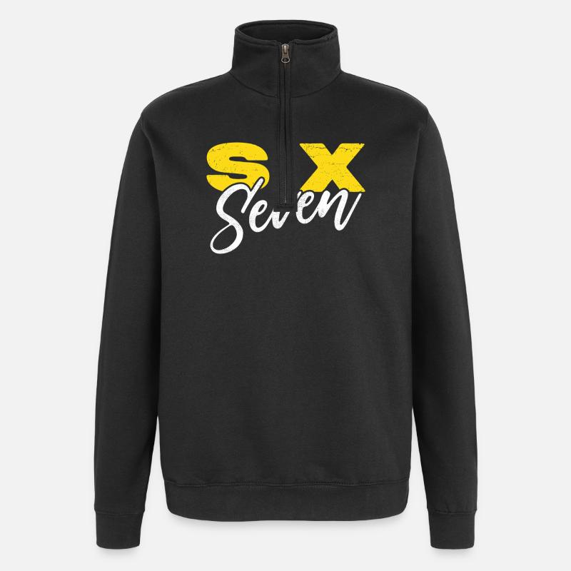 sechs sieben - Quarter-Zip-Sweatshirt - Schwarz