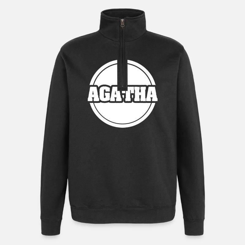 Agatha comme prénom - Sweat à zip 1/4 - noir