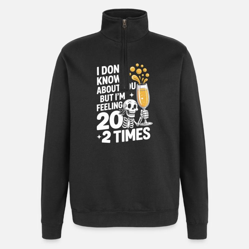Skeleton Cheers 40e anniversaire - Sweat à zip 1/4 - noir