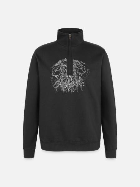 Gemini Zodiac Sign - Quarter-Zip Sweatshirt - black