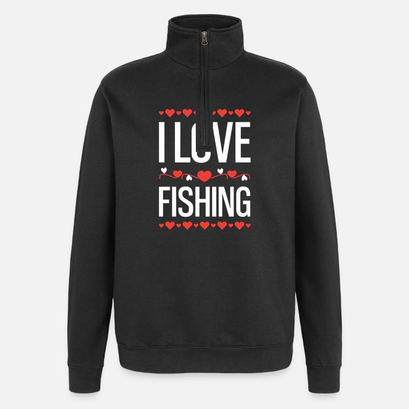 J’adore la pêche - Sweat à zip 1/4 - noir