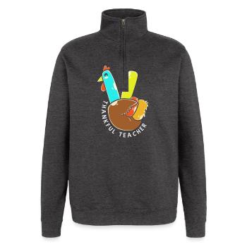 Thanksgiving Lehrerin Lehrer - Quarter-Zip-Sweatshirt - Anthrazit - Vorne - AI Model Female 172 light (172cm) & AI Model Male 178 dark (178cm)