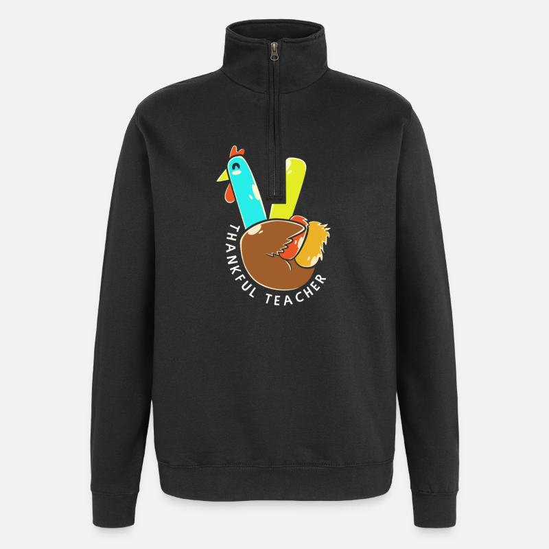 Thanksgiving Lehrerin Lehrer - Quarter-Zip-Sweatshirt - Schwarz