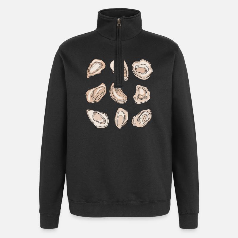 Oysters - Quarter-Zip Sweatshirt - black