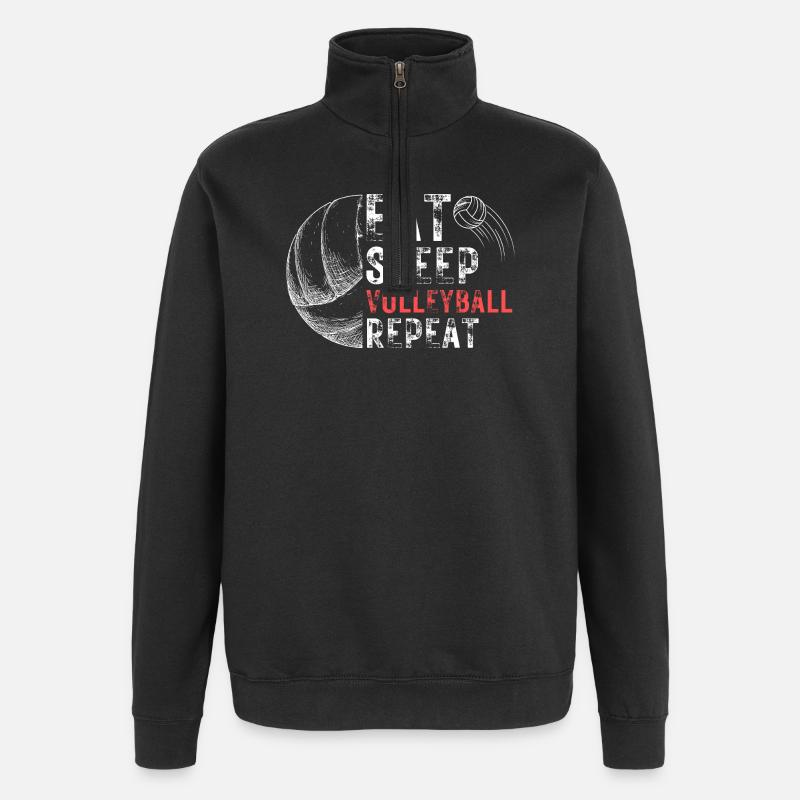 Eat Sleep Volleyball Repeat - Quarter-Zip Sweatshirt - black
