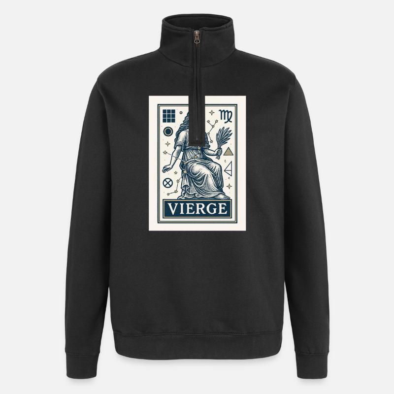 Signe astrologique de la Vierge - Astrologie - Sweat à zip 1/4 - noir