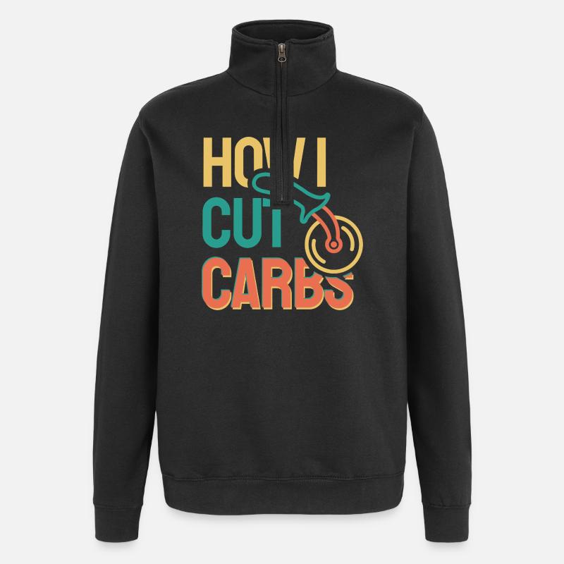 How to Lower Carbs - Quarter-Zip Sweatshirt - black