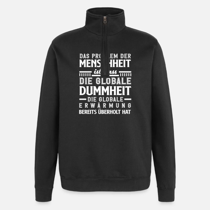 Mots croisés Dire humour - Sweat à zip 1/4 - noir