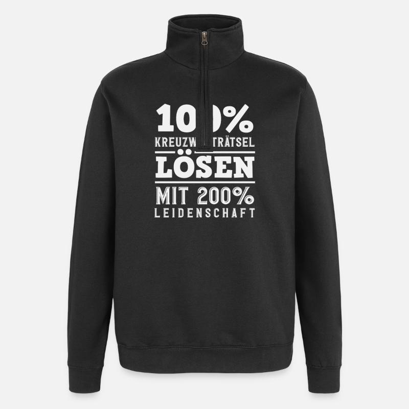 Mots croisés Passion Hobby Humour - Sweat à zip 1/4 - noir