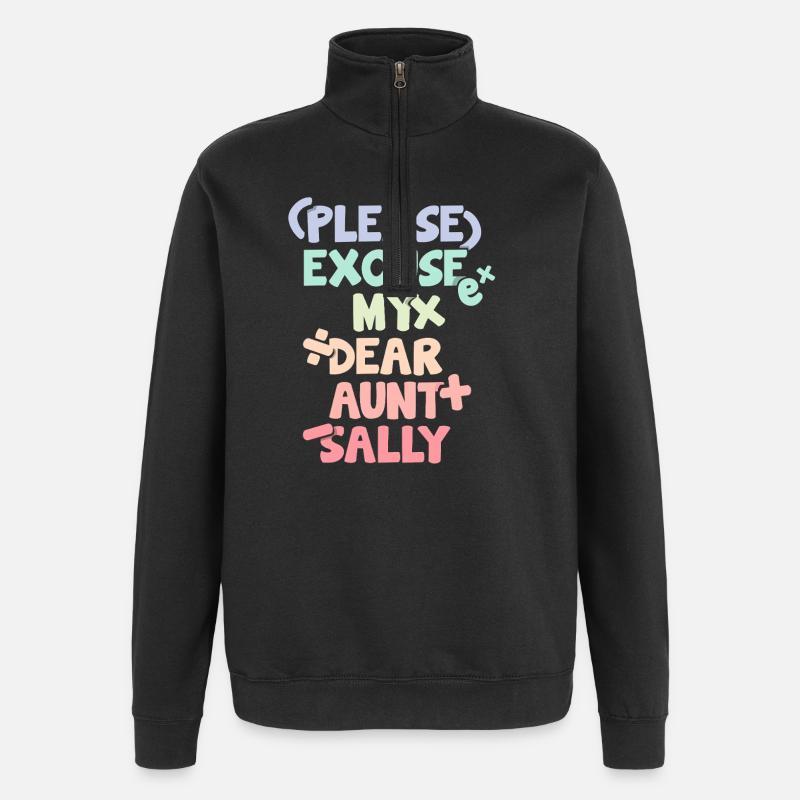 Funny Math Sayings Math Teacher - Quarter-Zip Sweatshirt - black