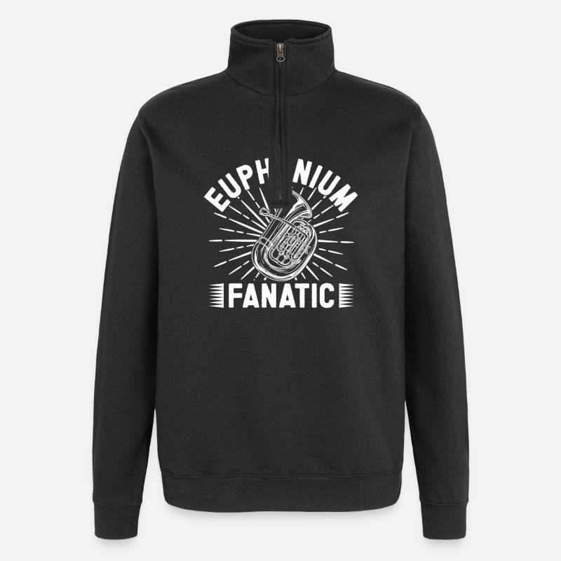 Baritone Player Fanatic Euphonium - Quarter-Zip Sweatshirt - black