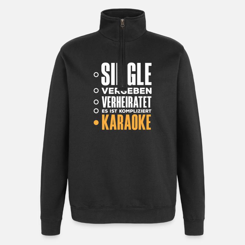 Karaoké Karaoké drôle Chant - Sweat à zip 1/4 - noir