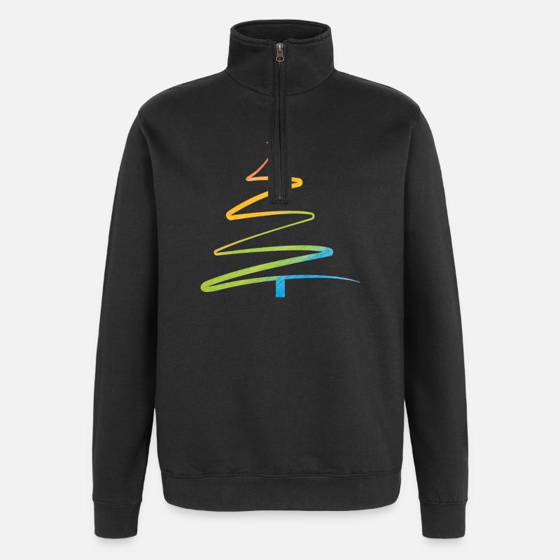 Rainbow Spiral Christmas Tree - Quarter-Zip Sweatshirt - black