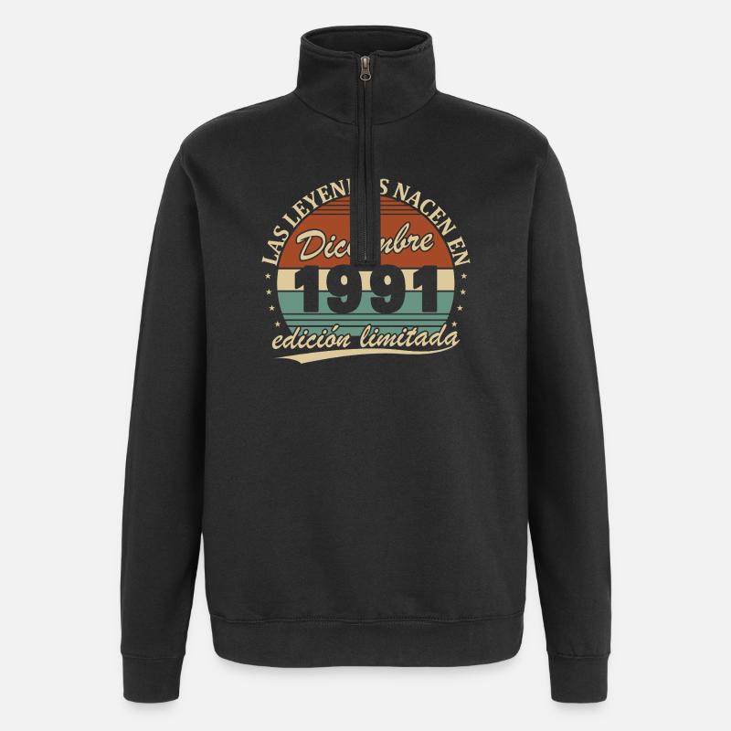 Dezember 1991 Retro Vintage Geburtstagsgeschenk - Quarter-Zip-Sweatshirt - Schwarz