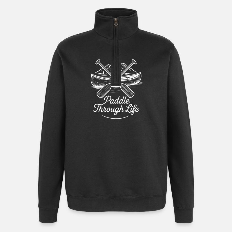 Paddle Through Life Canoe Adventure - Quarter-Zip Sweatshirt - black