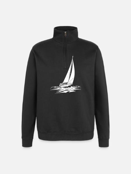 Sailboat Design Sailor Love Sailing - Quarter-Zip Sweatshirt - black