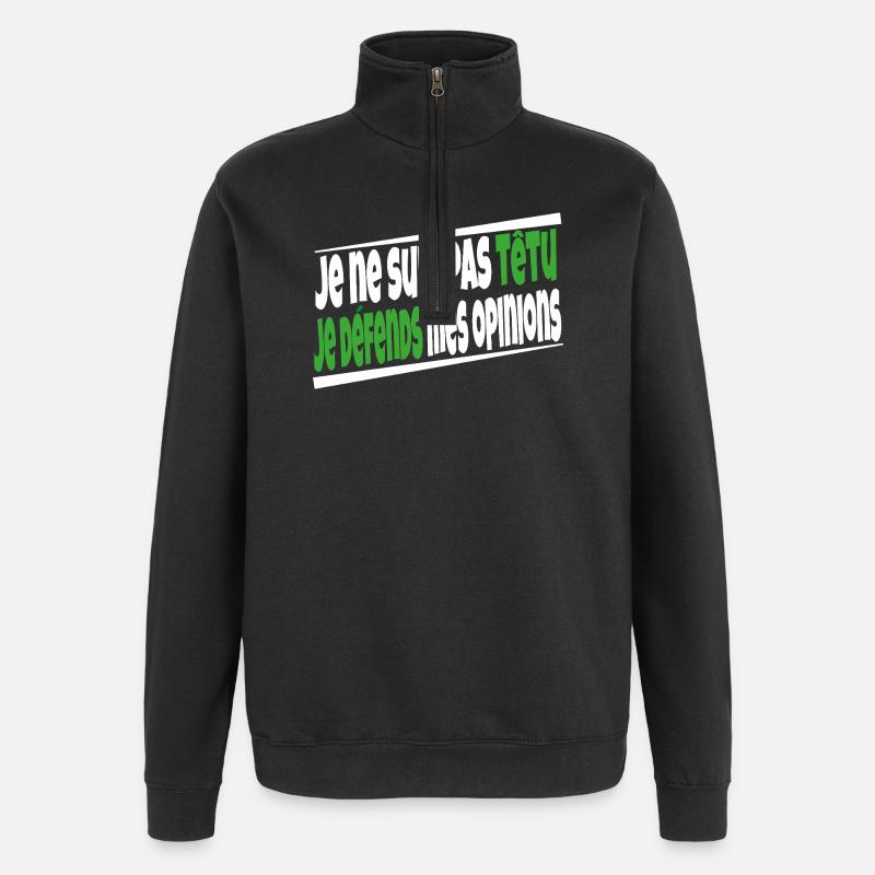 Ich bin nicht stur - Quarter-Zip-Sweatshirt - Schwarz