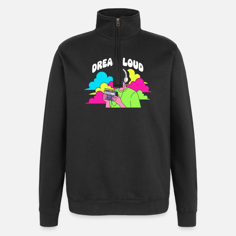 Dream Loud Neon Vibes - Sweat à zip 1/4 - noir