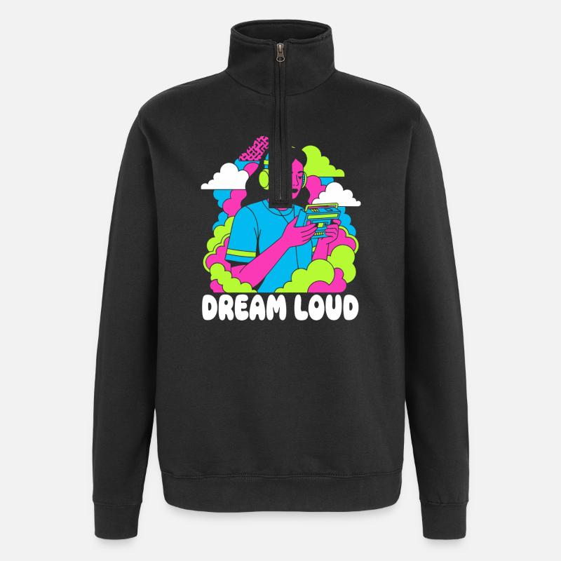 Dream Loud Neon Pop - Sweat à zip 1/4 - noir