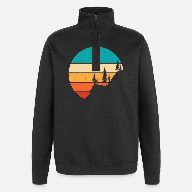 Hiking Hiker Mountaineer Gift - Quarter-Zip Sweatshirt - black