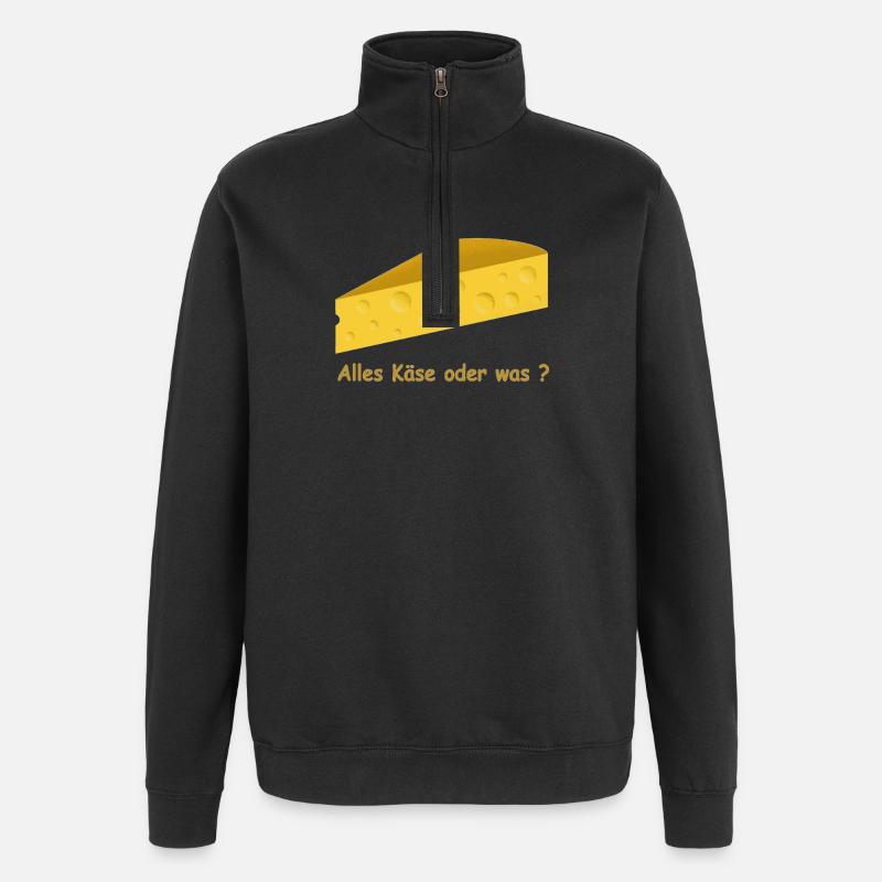 Cheese - Quarter-Zip Sweatshirt - black