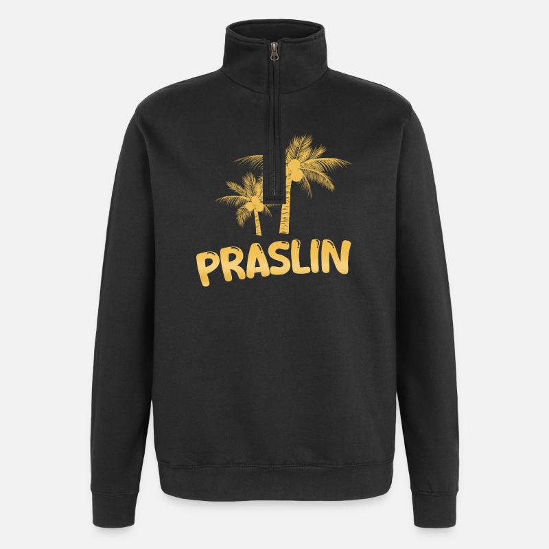 Cadeau pour Praslin - Sweat à zip 1/4 - noir