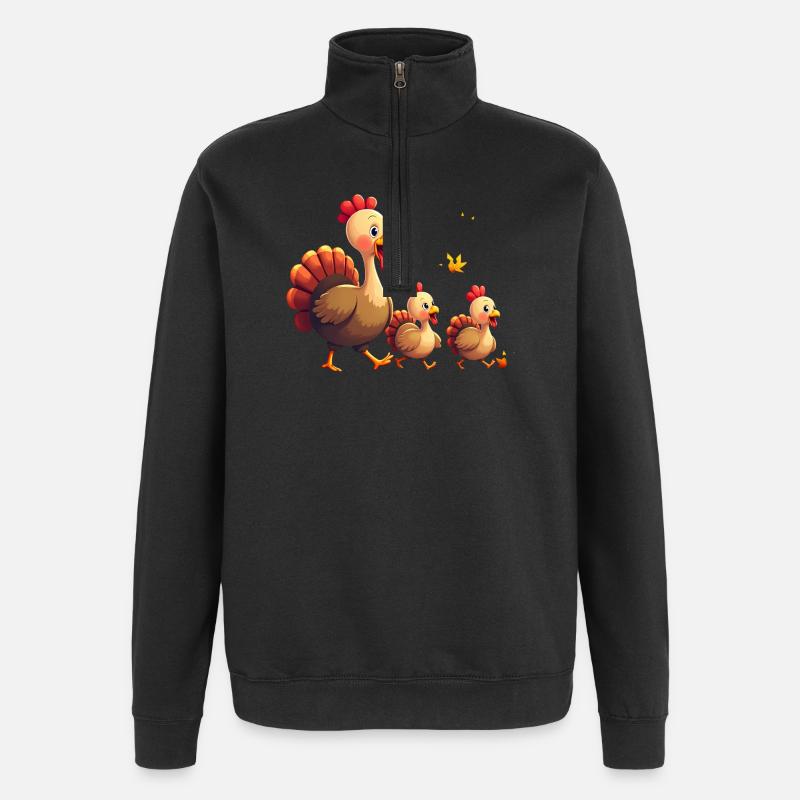Bébé dinde de Thanksgiving - Sweat à zip 1/4 - noir