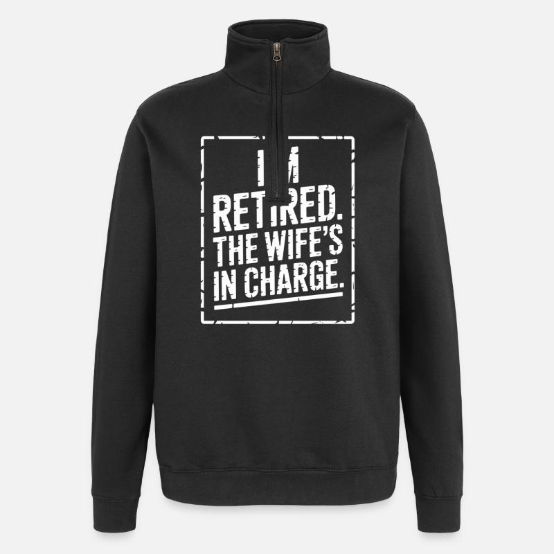 Retraitée : Épouse responsable - Sweat à zip 1/4 - noir