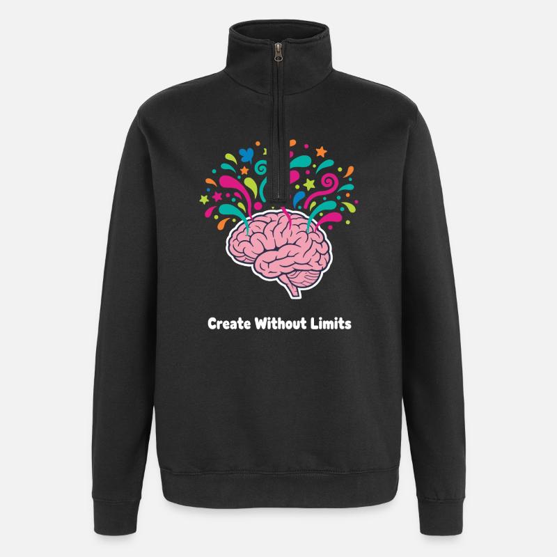 Gedankenfarben Hirn Explosion - Quarter-Zip-Sweatshirt - Schwarz