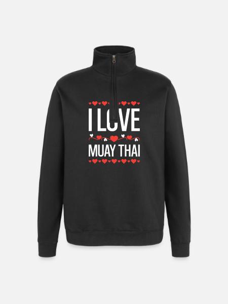 I Love Muay Thai - Quarter-Zip Sweatshirt - black