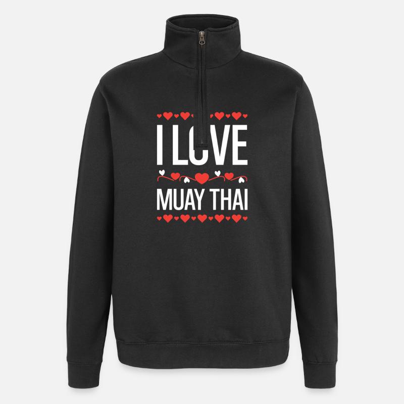 J’adore le Muay Thai - Sweat à zip 1/4 - noir