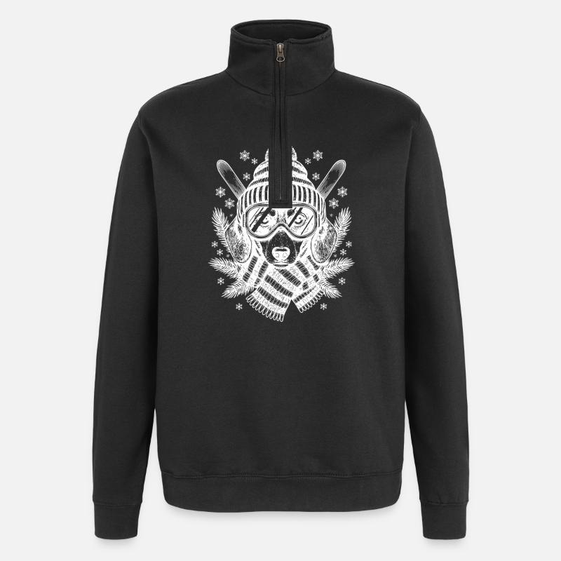 Skidackel Winterspaß - Quarter-Zip-Sweatshirt - Schwarz